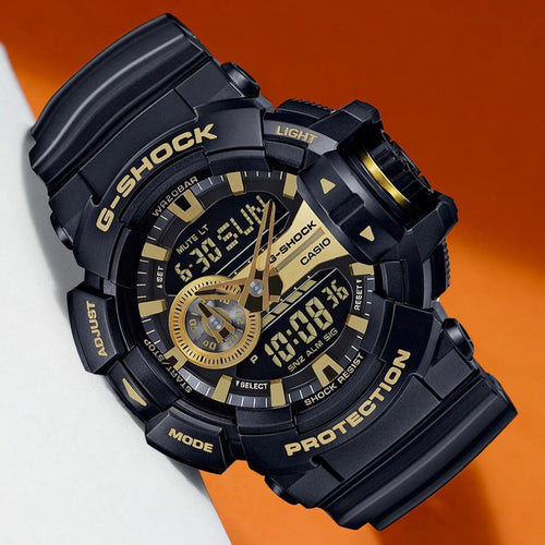 G-Shock Men Quartz Gold Dial Analog-Digital Resin Watch G651