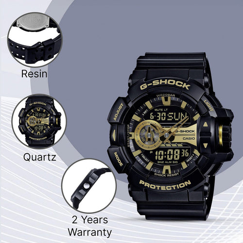 G-Shock Men Quartz Gold Dial Analog-Digital Resin Watch G651
