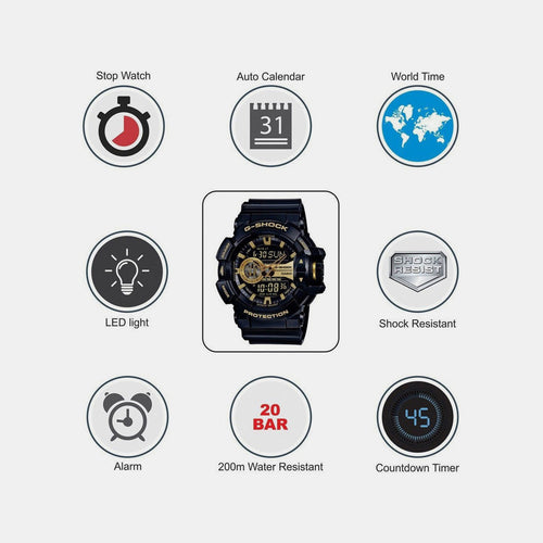 G-Shock Men Quartz Gold Dial Analog-Digital Resin Watch G651