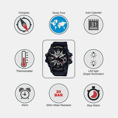 G-Shock Men Quartz Black Dial Analog-Digital Resin Watch G660