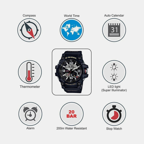 G-Shock Men Quartz Black Dial Analog-Digital Resin Watch G660