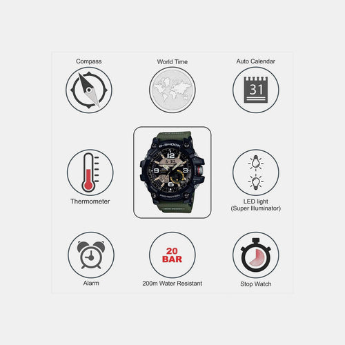 G-Shock Men Quartz Black Dial Analog-Digital Resin Watch G662