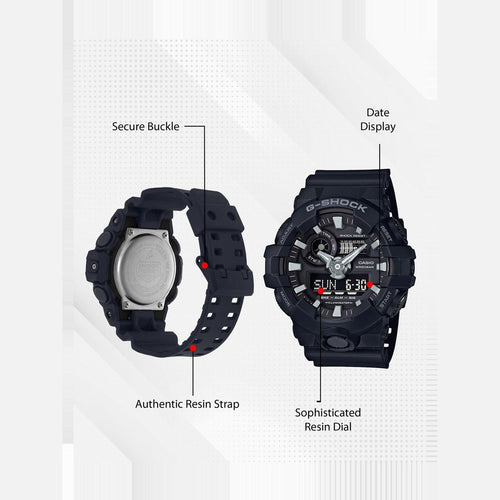 G-Shock Men Quartz Black Dial Analog-Digital Resin Watch G715