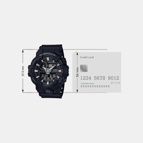 G-Shock Men Quartz Black Dial Analog-Digital Resin Watch G715