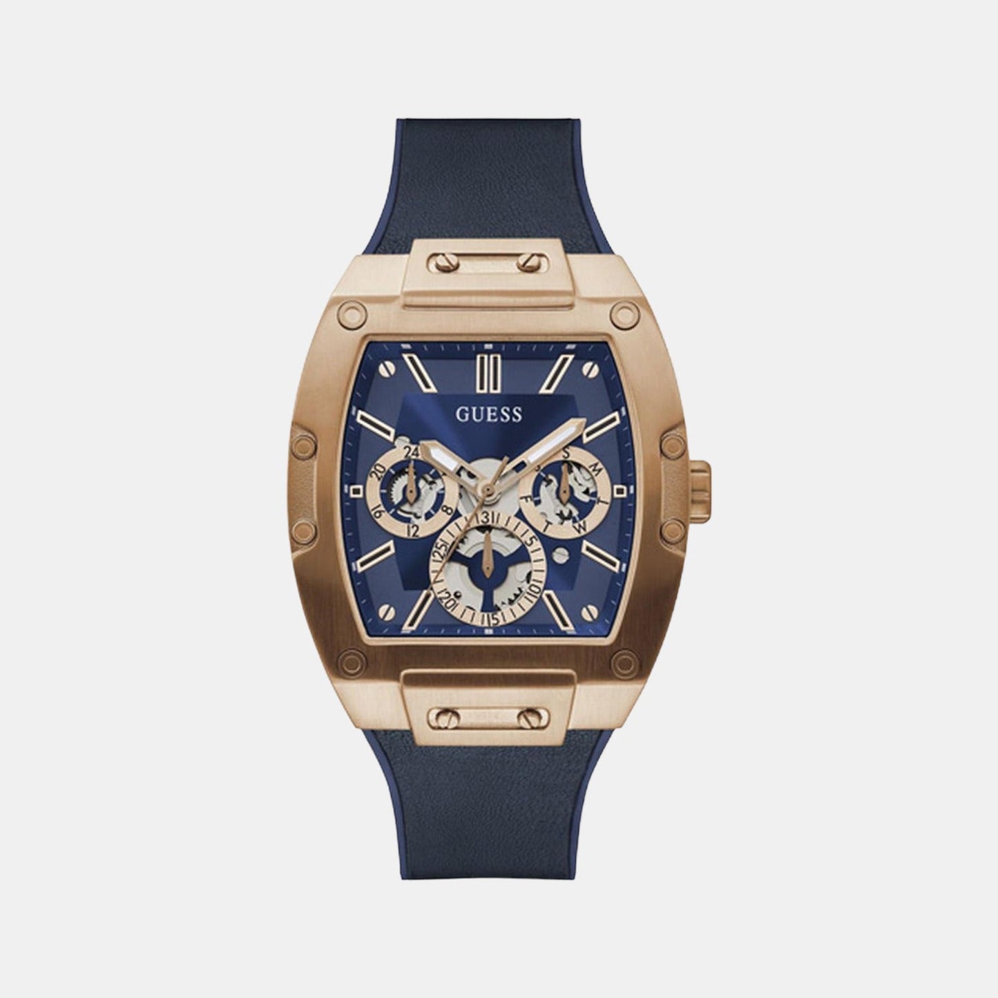 Gt Phoenix Men Quartz Blue Dial Multi-Function Leather Watch Gw0202G4