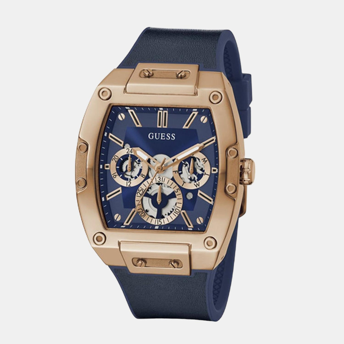Gt Phoenix Men Quartz Blue Dial Multi-Function Leather Watch Gw0202G4
