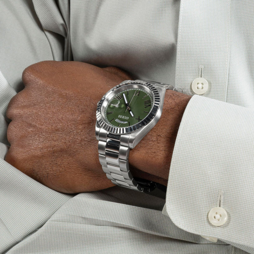 Gd Connoisseur Men Quartz Green Dial Analog Stainless Steel Watch Gw0265G10