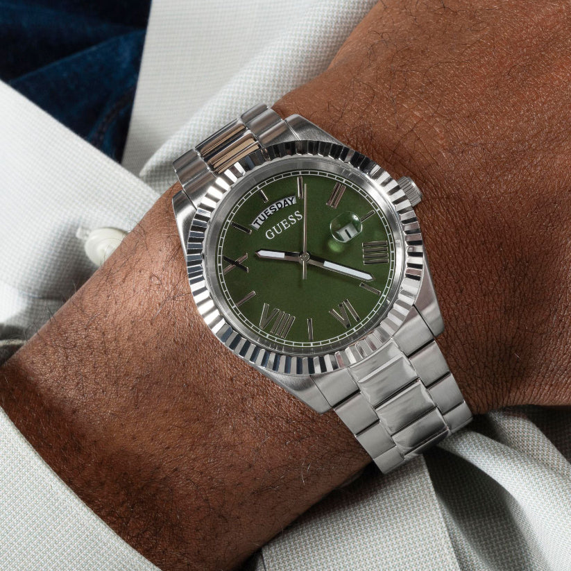 Gd Connoisseur Men Quartz Green Dial Analog Stainless Steel Watch Gw0265G10