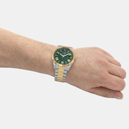 Gd Connoisseur Men Quartz Green Dial Analog Stainless Steel Watch Gw0265G8