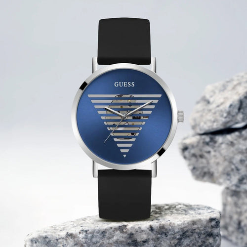 Idol Men Quartz Blue Dial Analog Silicone Watch GW0503G2