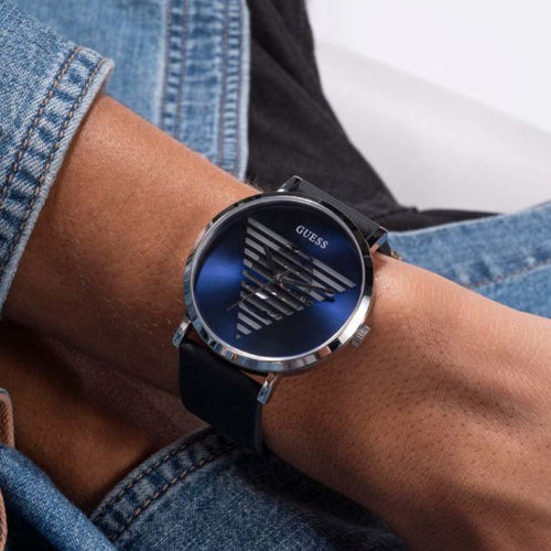 Idol Men Quartz Blue Dial Analog Silicone Watch GW0503G2