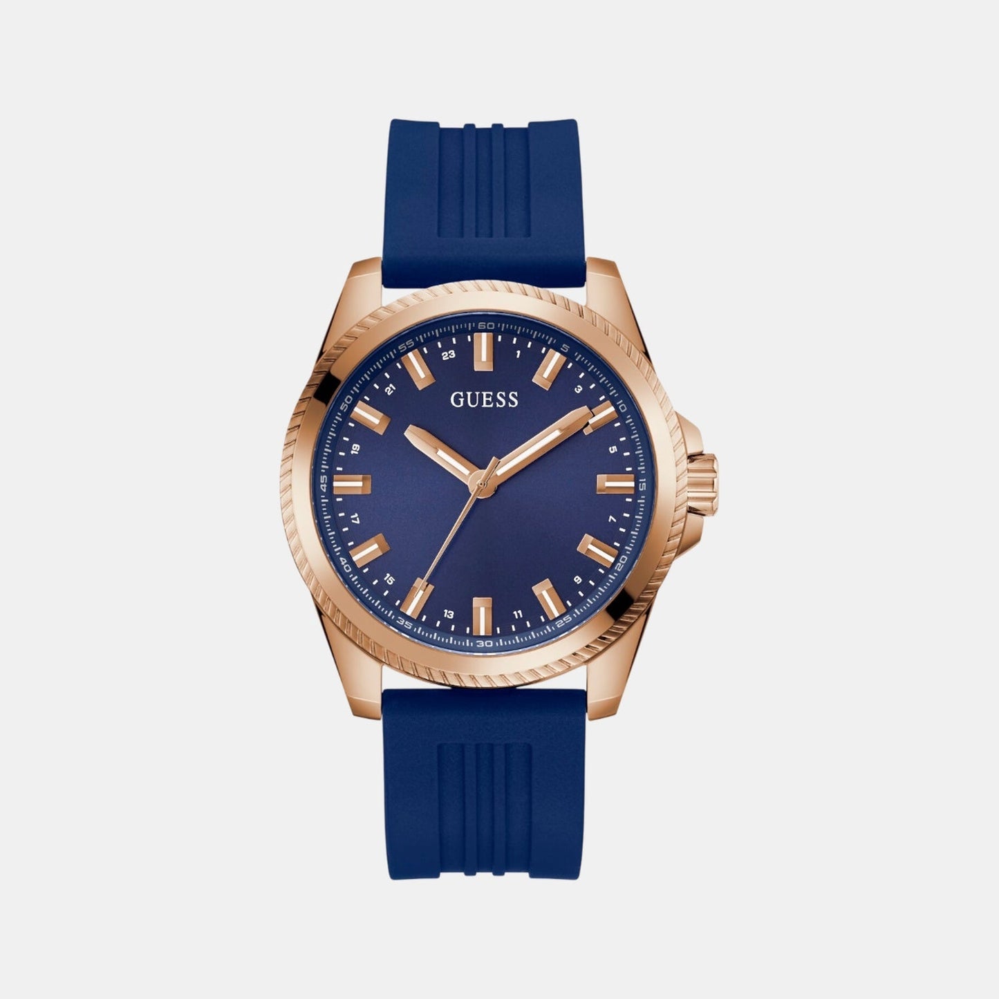 Gs Champ Men Quartz Blue Dial Analog Silicone Watch Gw0639G3