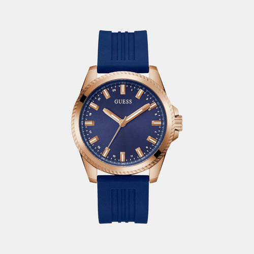 Gs Champ Men Quartz Blue Dial Analog Silicone Watch Gw0639G3