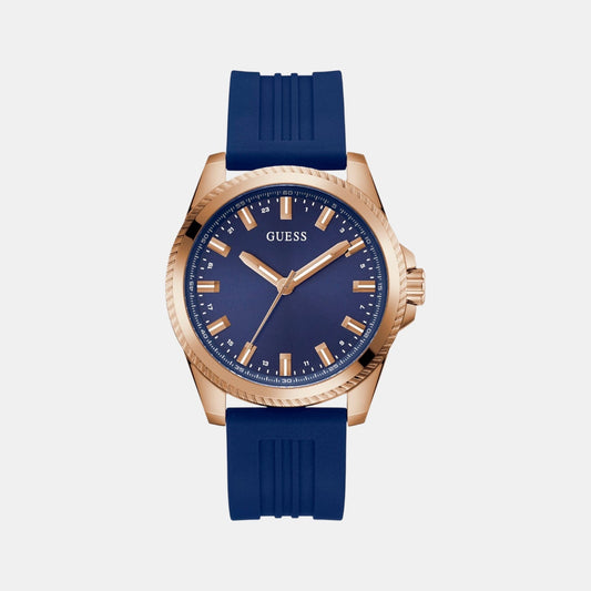 Gs Champ Men Quartz Blue Dial Analog Silicone Watch Gw0639G3