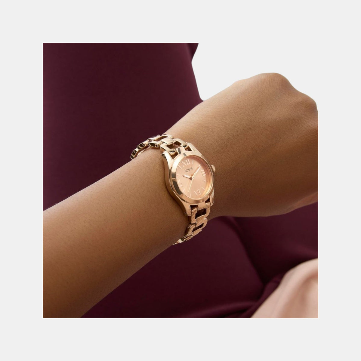 Gb Veda Women Quartz Rose Gold Dial Analog Stainless Steel Watch Gw0927L4