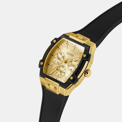 Gt Phoenix Women Quartz Champagne Dial Multi-Function Silicone Watch Gw0945L2