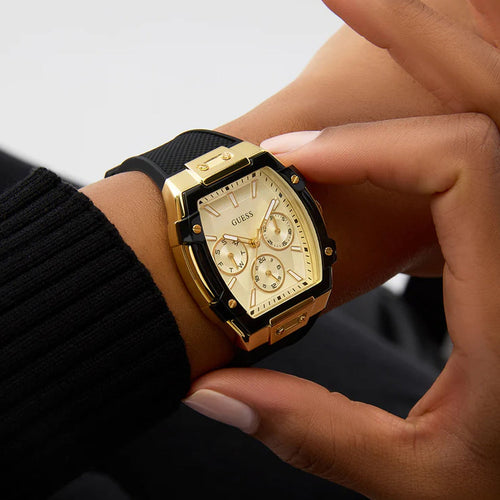 Gt Phoenix Women Quartz Champagne Dial Multi-Function Silicone Watch Gw0945L2
