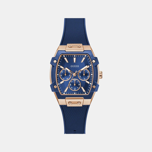 Gt Phoenix Women Quartz Blue Dial Multi-Function Silicone Watch Gw0945L4