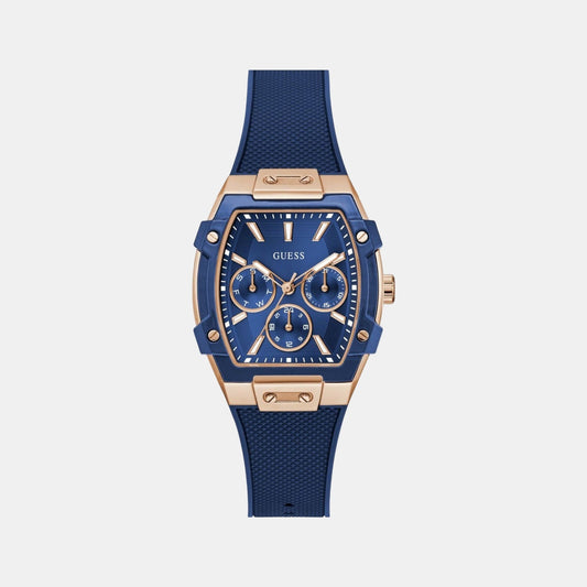 Gt Phoenix Women Quartz Blue Dial Multi-Function Silicone Watch Gw0945L4