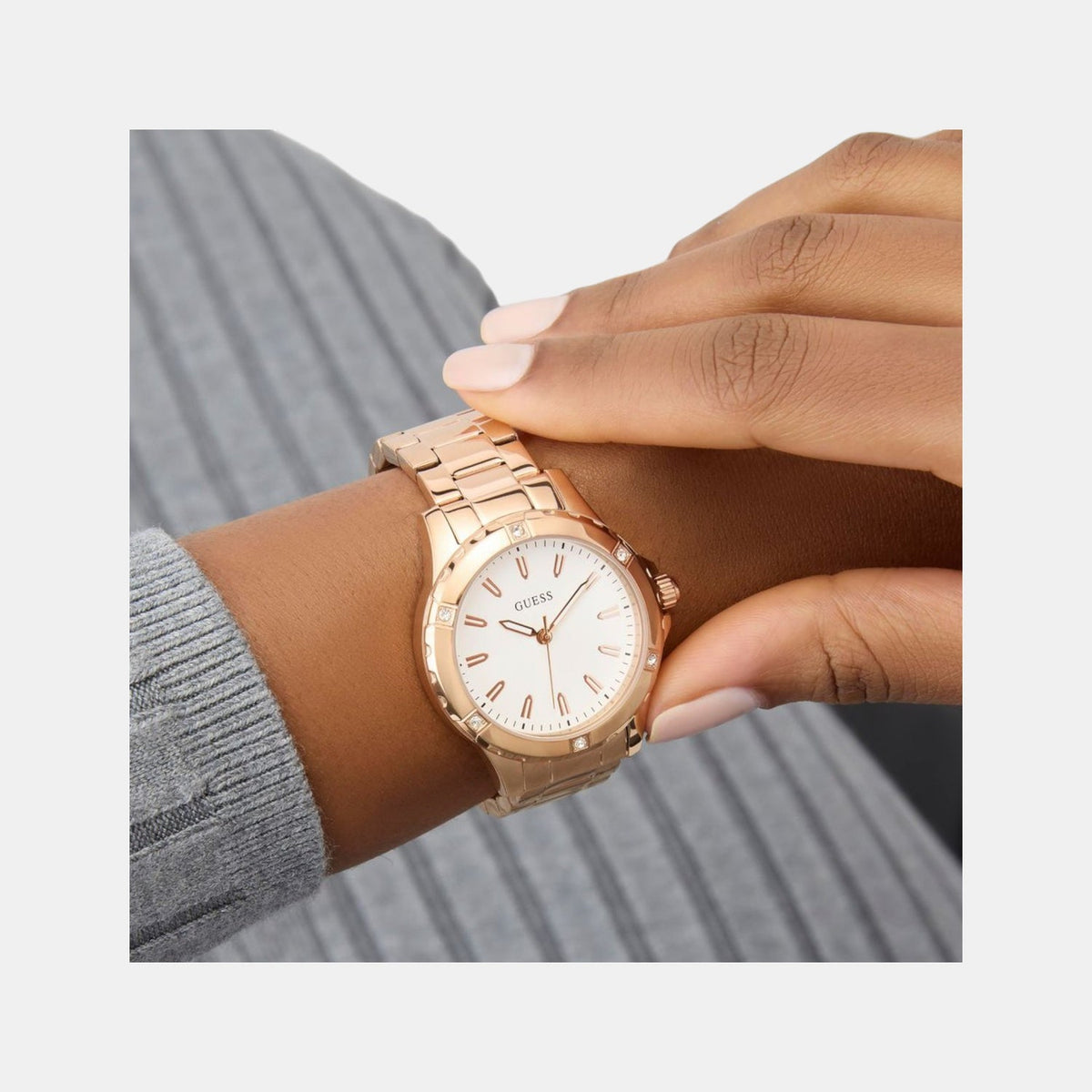 Gs Mist Women Quartz White Dial Analog Stainless Steel Watch Gw0948L5