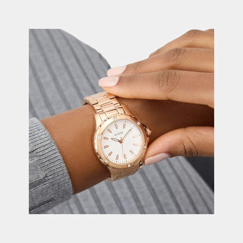Gs Mist Women Quartz White Dial Analog Stainless Steel Watch Gw0948L5