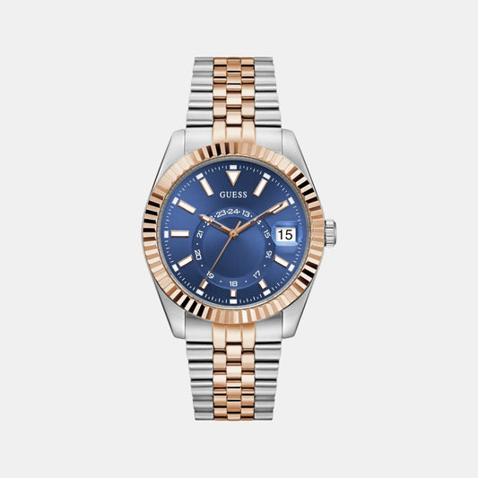 Gd Jaden Men Quartz Blue Dial Analog Stainless Steel Watch Gw0977G5