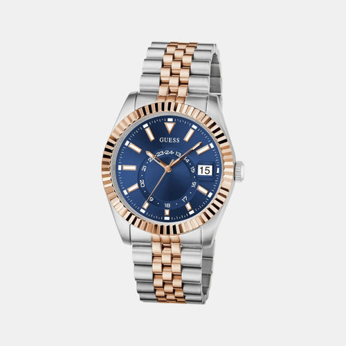 Gd Jaden Men Quartz Blue Dial Analog Stainless Steel Watch Gw0977G5