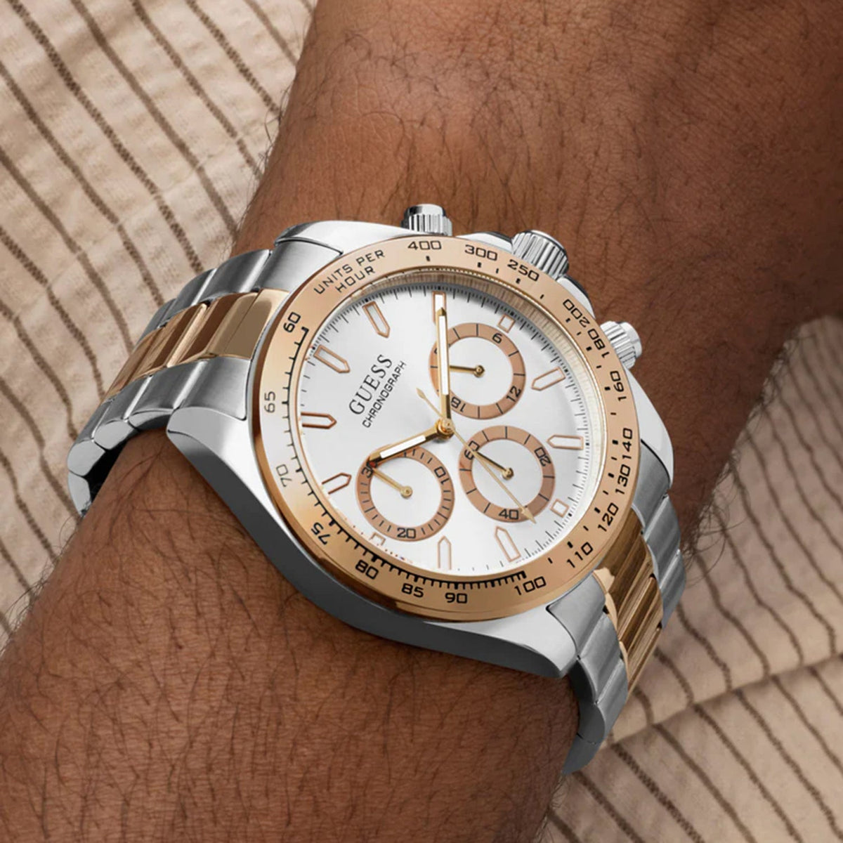 Gs Arthur Men Quartz Silver Dial Chronograph Stainless Steel Watch Gw1058G6