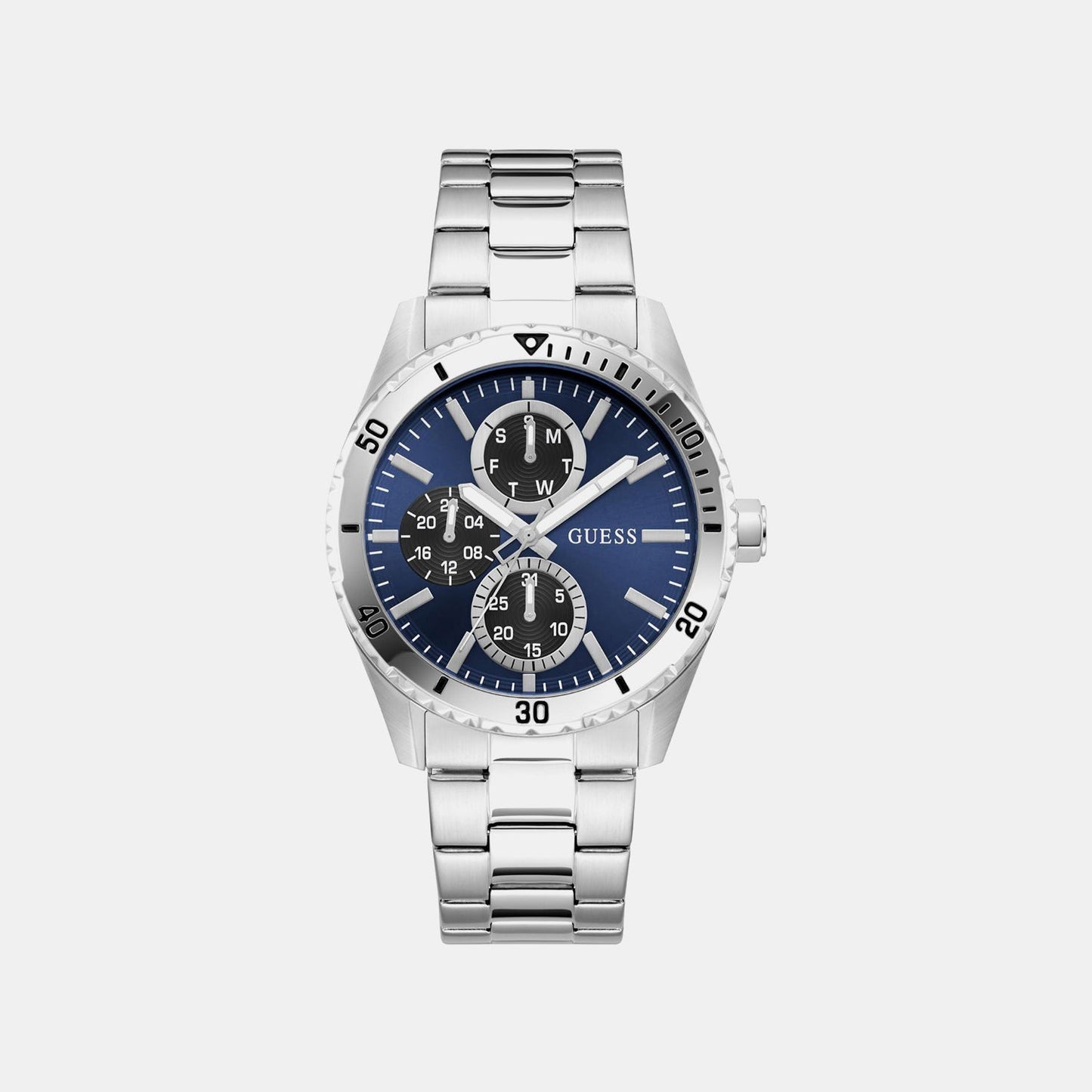 Velocity Men Quartz Blue Dial Multi-Function Stainless Steel Watch Gw1061G7