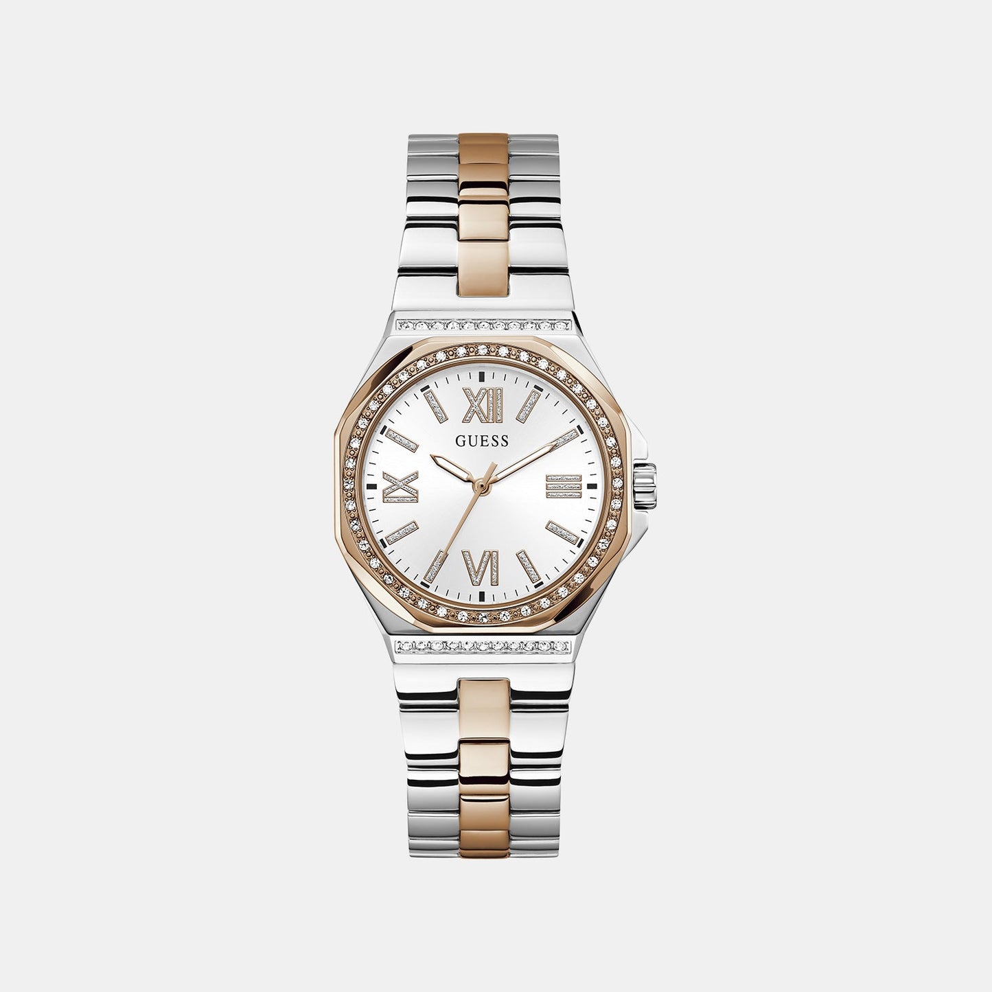 Empress Women Quartz Silver Dial Analog Stainless Steel Watch GW1095L5