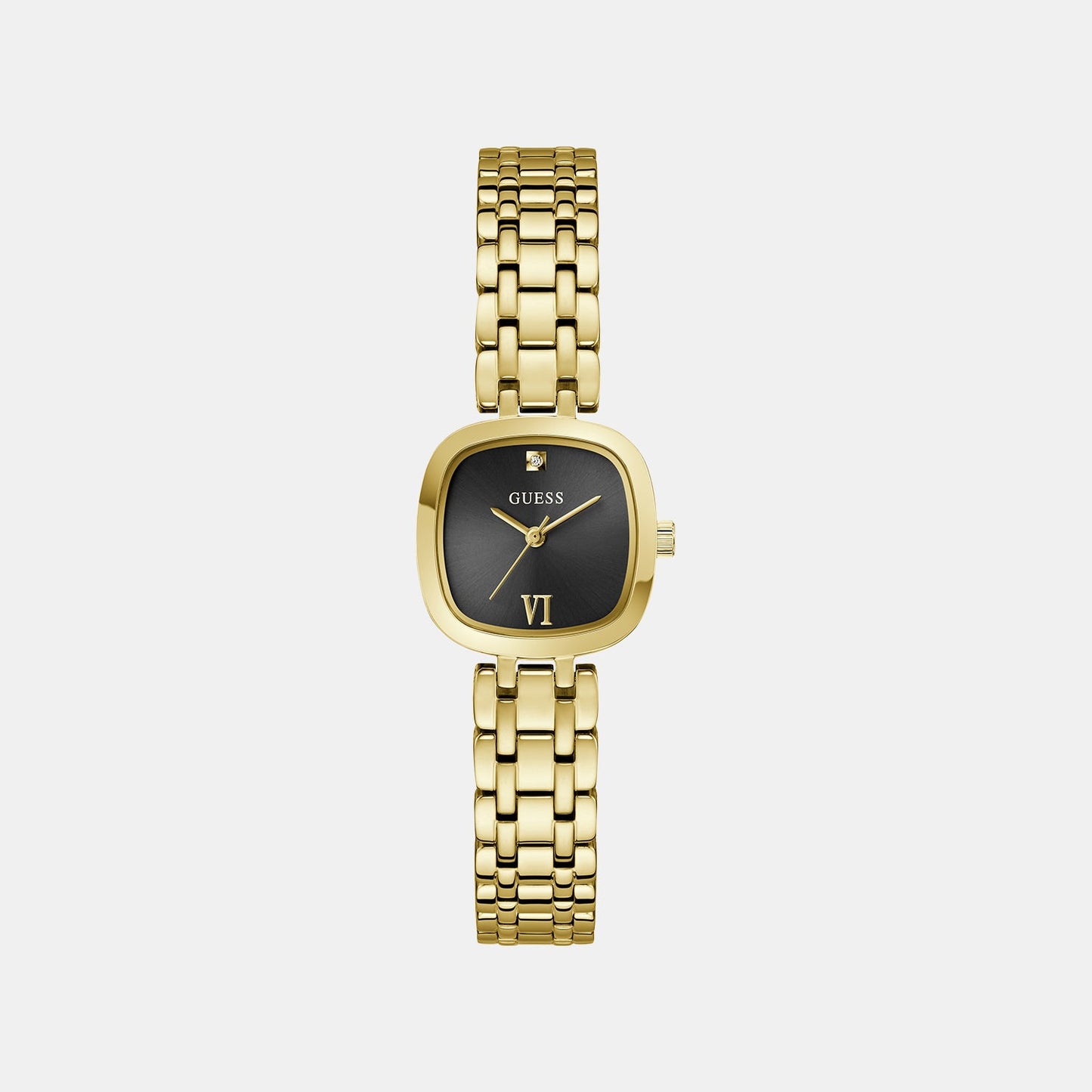 Hazel Women Quartz Black Dial Analog Stainless Steel Watch GW1098L2