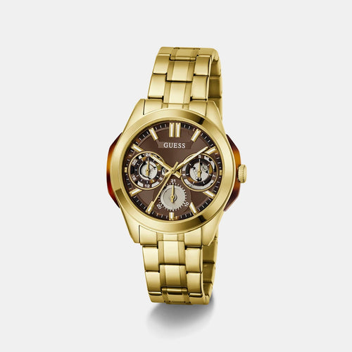 Dress Men Quartz Brown Dial Multi-Function Stainless Steel Watch GW1144G2