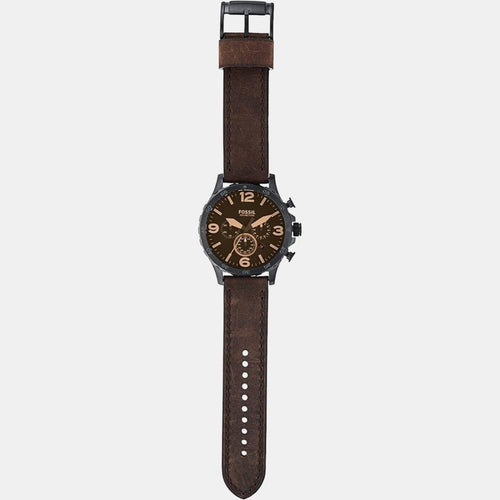 Nate Men Quartz Brown Dial Chronograph Leather Watch JR1487