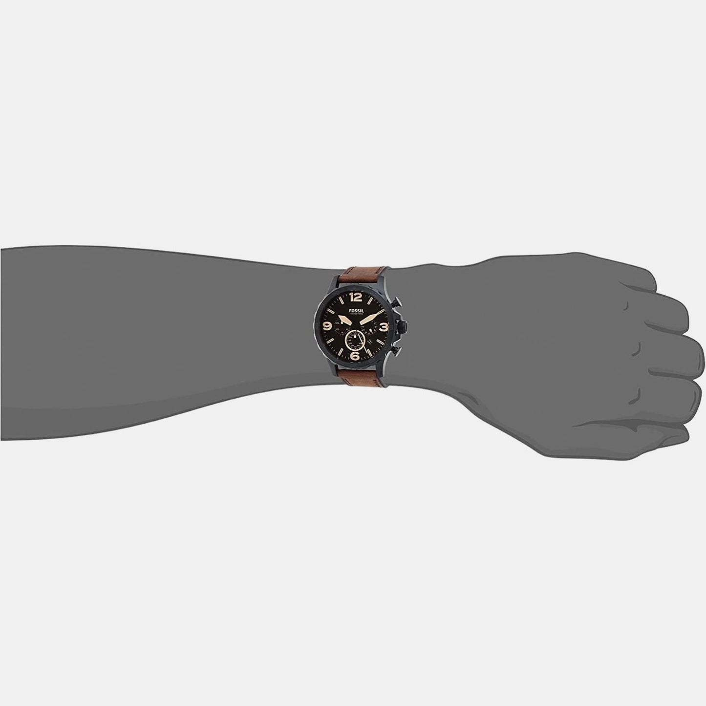 Nate Men Quartz Brown Dial Chronograph Leather Watch JR1487