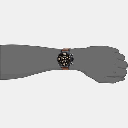 Nate Men Quartz Brown Dial Chronograph Leather Watch JR1487