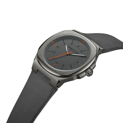 Kenneth Cole Quartz Analog Grey Dial Leather Strap Watch for Men KCWGA2218301MN