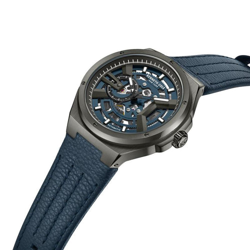 Kenneth Cole Automatic Analog Blue dial Leather Strap Watch for Men KCWGE0013702MN
