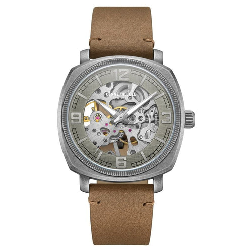 Kenneth Cole Silver Dial Analog Mechanical Hand Wound Watch for Men KCWGE0020701MN