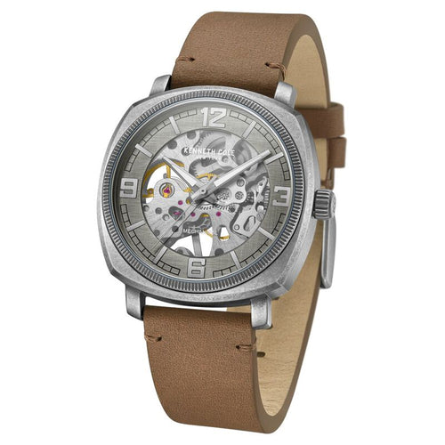 Kenneth Cole Silver Dial Analog Mechanical Hand Wound Watch for Men KCWGE0020701MN