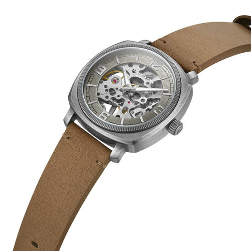 Kenneth Cole Silver Dial Analog Mechanical Hand Wound Watch for Men KCWGE0020701MN