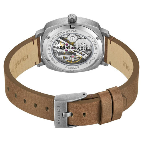 Kenneth Cole Silver Dial Analog Mechanical Hand Wound Watch for Men KCWGE0020701MN
