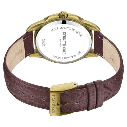 Kenneth Cole Quartz Multifunction Brown Dial Leather Strap Watch for Men-Ntkcwgf0015901mn