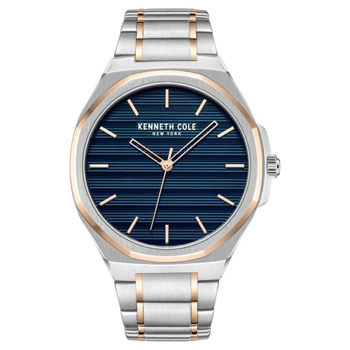 Kenneth Cole Quartz Analog Blue Dial Stainless Steel Strap Watch for Men-Ntkcwgg0034506mn