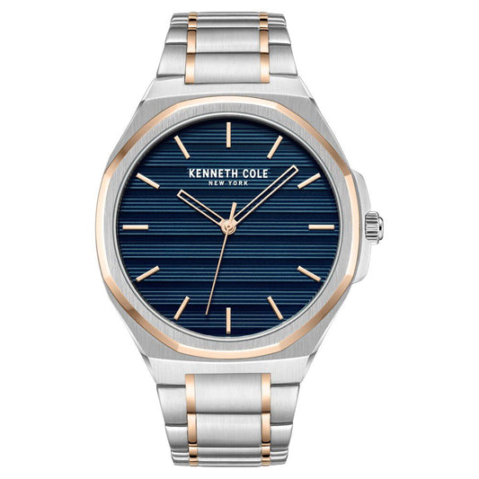 Kenneth Cole Quartz Analog Blue Dial Stainless Steel Strap Watch for Men-Ntkcwgg0034506mn