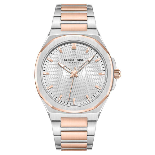 Kenneth Cole Quartz Analog Silver Dial Stainless Steel Strap Watch for Men-Ntkcwgg0047003mn