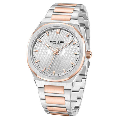 Kenneth Cole Quartz Analog Silver Dial Stainless Steel Strap Watch for Men-Ntkcwgg0047003mn