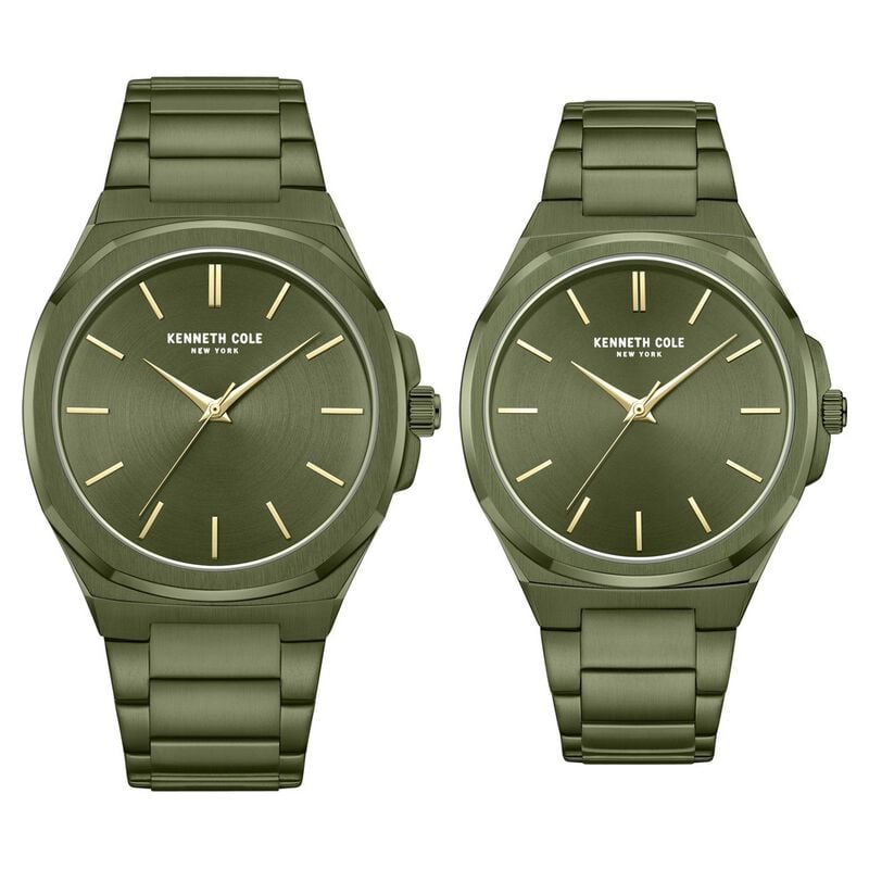 Kenneth Cole Kenneth Cole Quartz Analog Green Dial With Green Stainless Steel Strap Watch for Couple NTKCWGG0049301GLPA