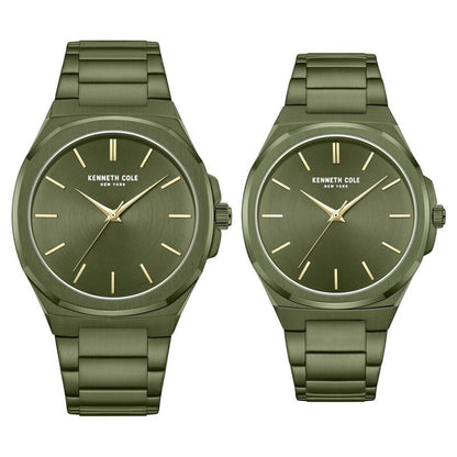 Kenneth Cole Kenneth Cole Quartz Analog Green Dial With Green Stainless Steel Strap Watch for Couple NTKCWGG0049301GLPA