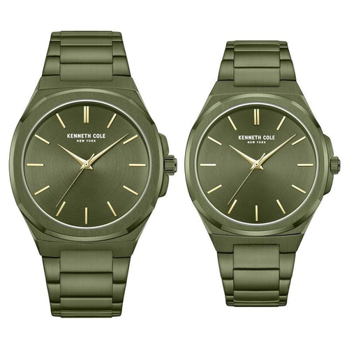 Kenneth Cole Kenneth Cole Quartz Analog Green Dial With Green Stainless Steel Strap Watch for Couple NTKCWGG0049301GLPA