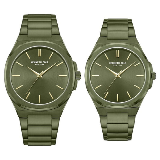Kenneth Cole Kenneth Cole Quartz Analog Green Dial With Green Stainless Steel Strap Watch for Couple NTKCWGG0049301GLPA